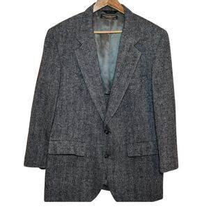 Brooks Brothers 100% Wool Blue Herringbone Made in USA Blazer Jacket